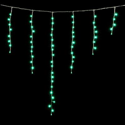 Светодиодная бахрома Laitcom 1x1м, 65 LED, IP65, прозр. пр., аква