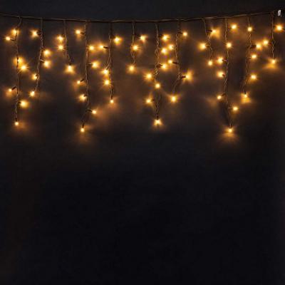 Светодиодная бахрома Laitcom 3,1 x 0,5 м, черный провод (каучук), 120 led, IP65, теплый белый