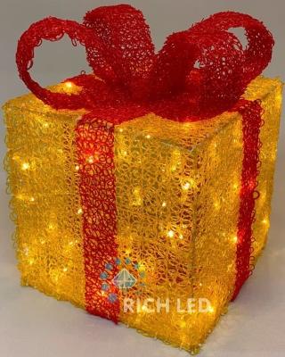 Светодиодная фигура Подарок 100*100, RichLed, мерцание, теплый белый, желтый, красный