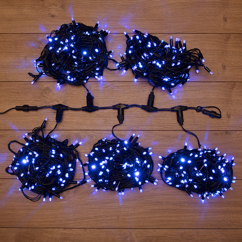 Качественная картинка Гирлянда NEON-NIGHT ClipLight 24V, 5 нитей по 20 метров, Синий, мерцание