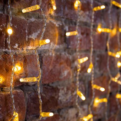 Светодиодный занавес NEON-NIGHT 2х3м ТЕПЛЫЙ БЕЛЫЙ, прозрачный ПВХ, IP65, постоянное свечение, 230В