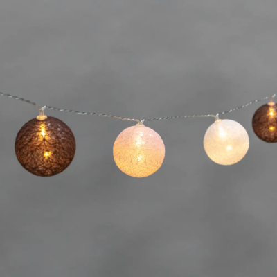 Тайские фонарики Вельвет Neon-Night 3,5м, проз.ПВХ, IP20, 20LED, т.белый, USB