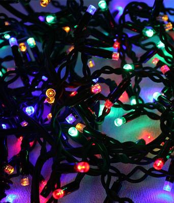 Светодиодная нить с колп. Laitcom, 10м, 75 LED, IP65, 24V, черн. пр., мульти