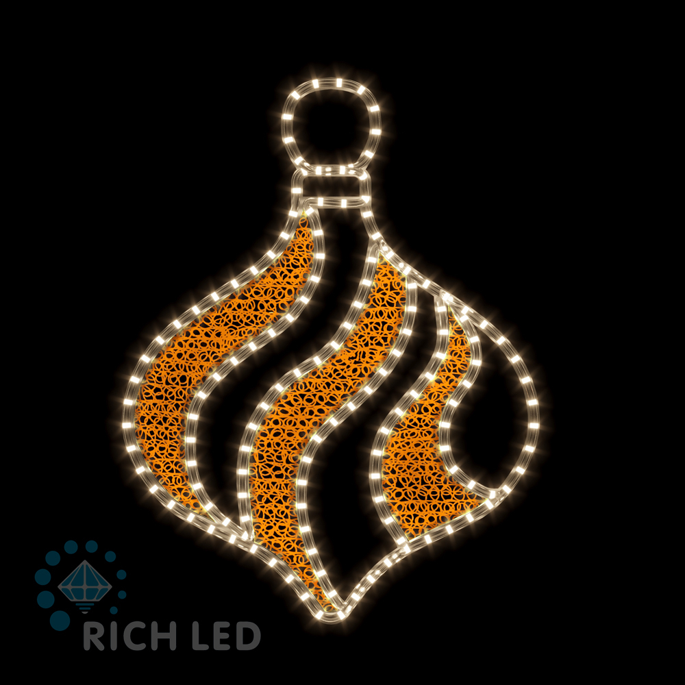 Световая 2Д Елочная игрушка RichLed Шар вытянутый (деколейс + дюралайт), 220В