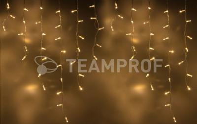 Светодиодная бахрома Teamprof 3х0.9м, IP65, герм.колп.,мерцание, прозрачный провод, т. белая