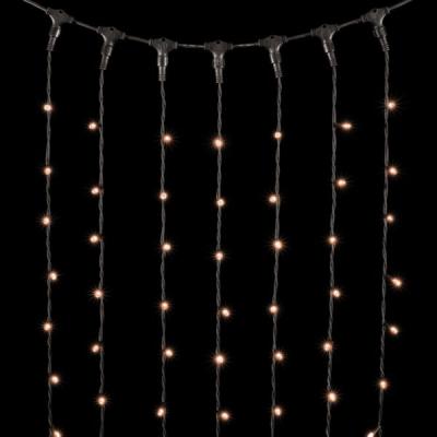 Светодиодный занавес Laitcom 2x3м, черн. пр., теплый белый с мерцанием, 600 LED, IP65