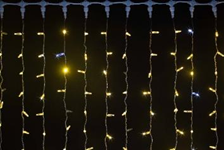 Светодиодный занавес Teamprof 2х2м, флэш, прозрачный провод, теплый белый