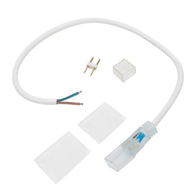 Коннектор с проводом для двухстороннего неона 8х16мм, провод каучук NEON-NIGHT