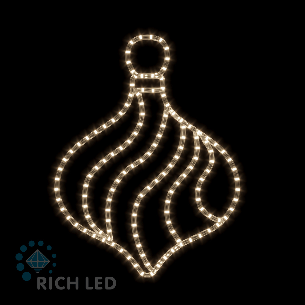 Световая 2Д Елочная игрушка RichLed Шар вытянутый МИНИ (деколейс + дюралайт), 220В