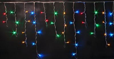 Светодиодная бахрома Rich LED 3*0,5 м, 220 В, пост. свечение, мульти цвет, IP54, прозрачный провод